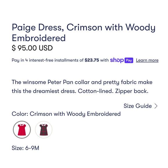 Classic Prep Childrenswear Paige Dress Crimson w/ Woody 6-9 Months NWT - Picture 11 of 11
